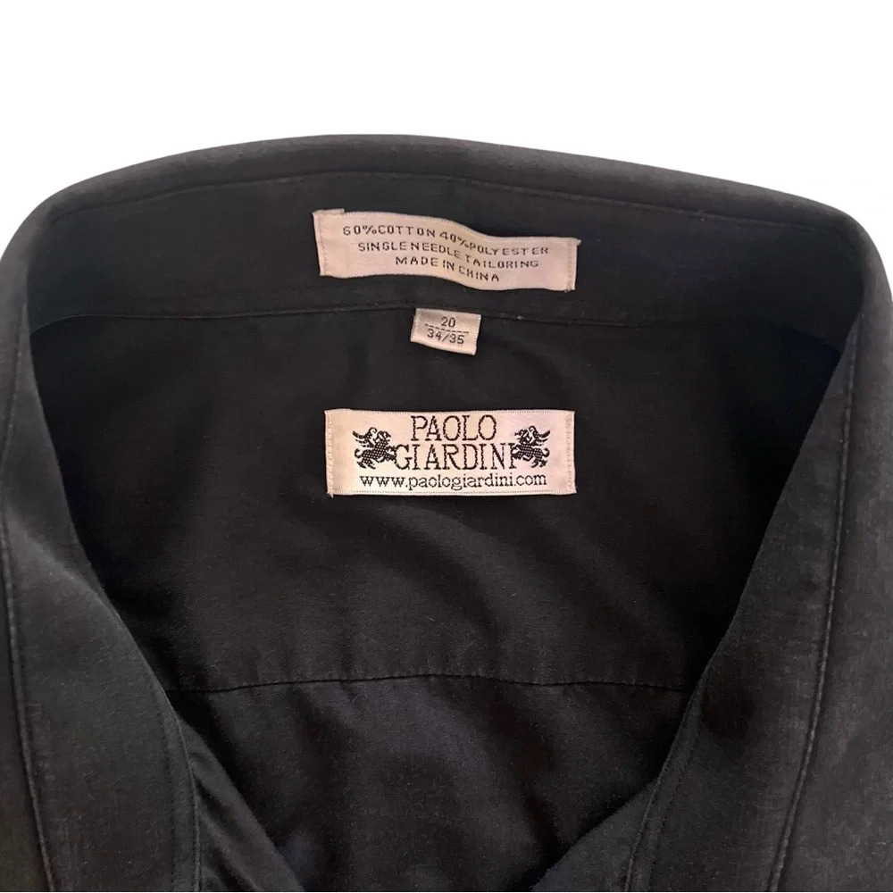 Paolo Giardini Black Cotton Button Down long Sleeve - Picture 2 of 7